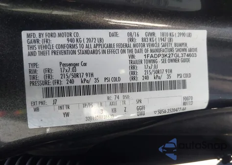 2016 Ford Focus Se from USA, damaged, VIN 1FADP3K27GL374603